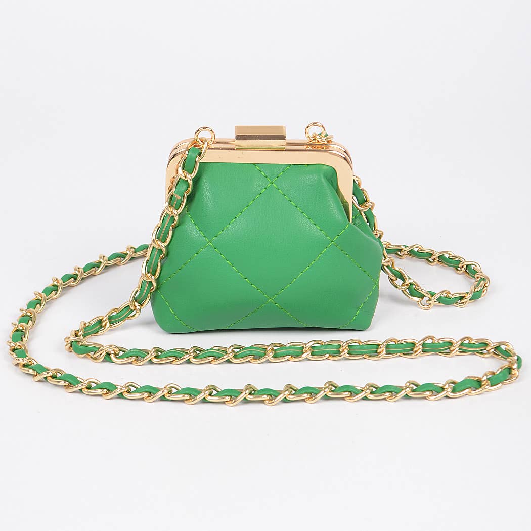 Quilted Mini Purse: Green