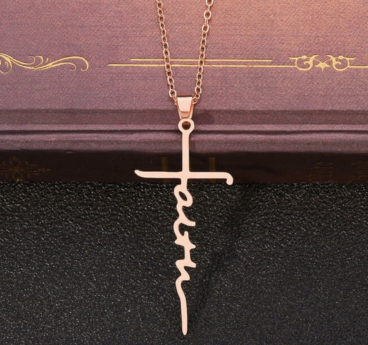 Faith Gold Cross Pendant Necklace