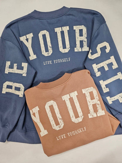 BE YOUR SELF SWEATSHIRT - JJT6144: CAMEL / S