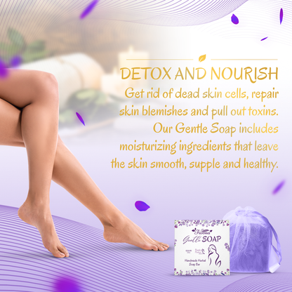 HERBAL FEMININE YONI SOAP WITH FOAM BAG PURPLE FLOWER 5.3OZ
