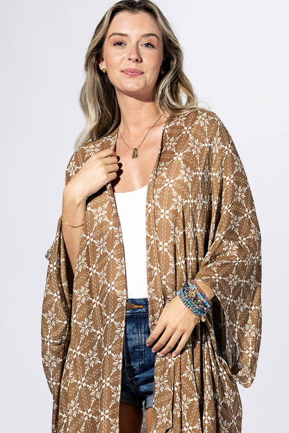 Walnut Medallion Kimono: WALNUT