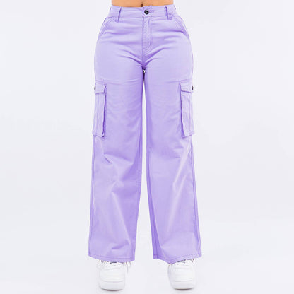 PLUS SIZE HIGH WAIST WIDE STRAIGHT PANTS-RJH5669P: OLIVE / 3X