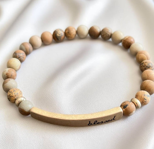 Blessed Wood Beaded Bracelet