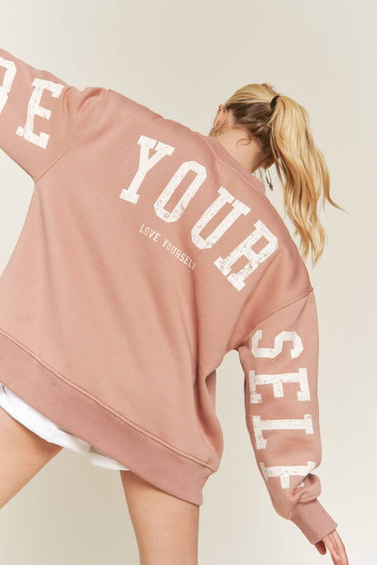 BE YOUR SELF SWEATSHIRT - JJT6144: CAMEL / S