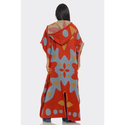 Hooded Open Cardigan Poncho: MULTI / ONE SIZE(6)