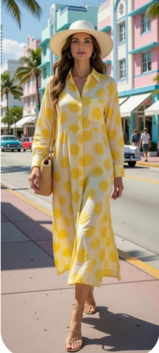 Citrus Chic Shirt Dress