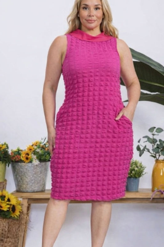 Boss Babe Bubble Knit Dress | Pink
