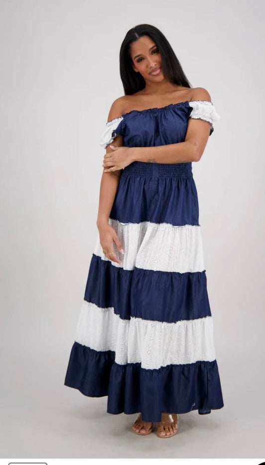 Indigo Coastline Maxi Dress