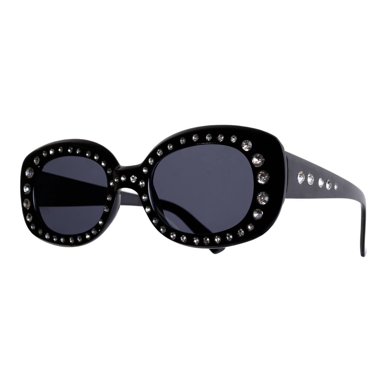 Black Oval Bling Sunglasses