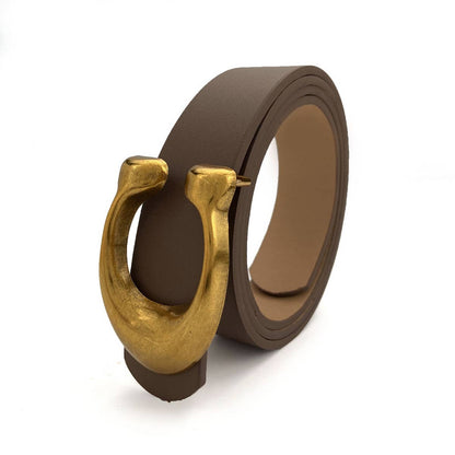 WOMEN FASHION RETRO U-BUCKLE BELT_CWABE0136: Black / (OS) 1