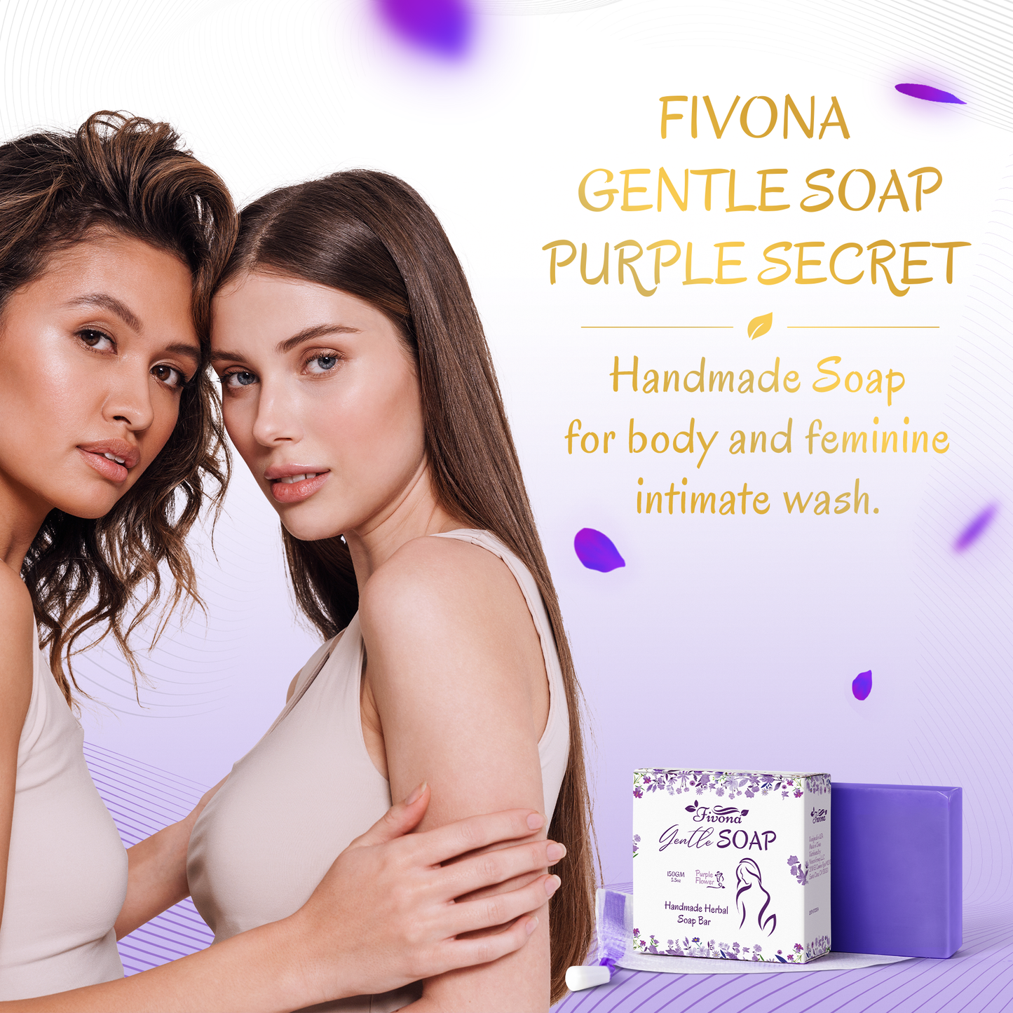 HERBAL FEMININE YONI SOAP WITH FOAM BAG PURPLE FLOWER 5.3OZ