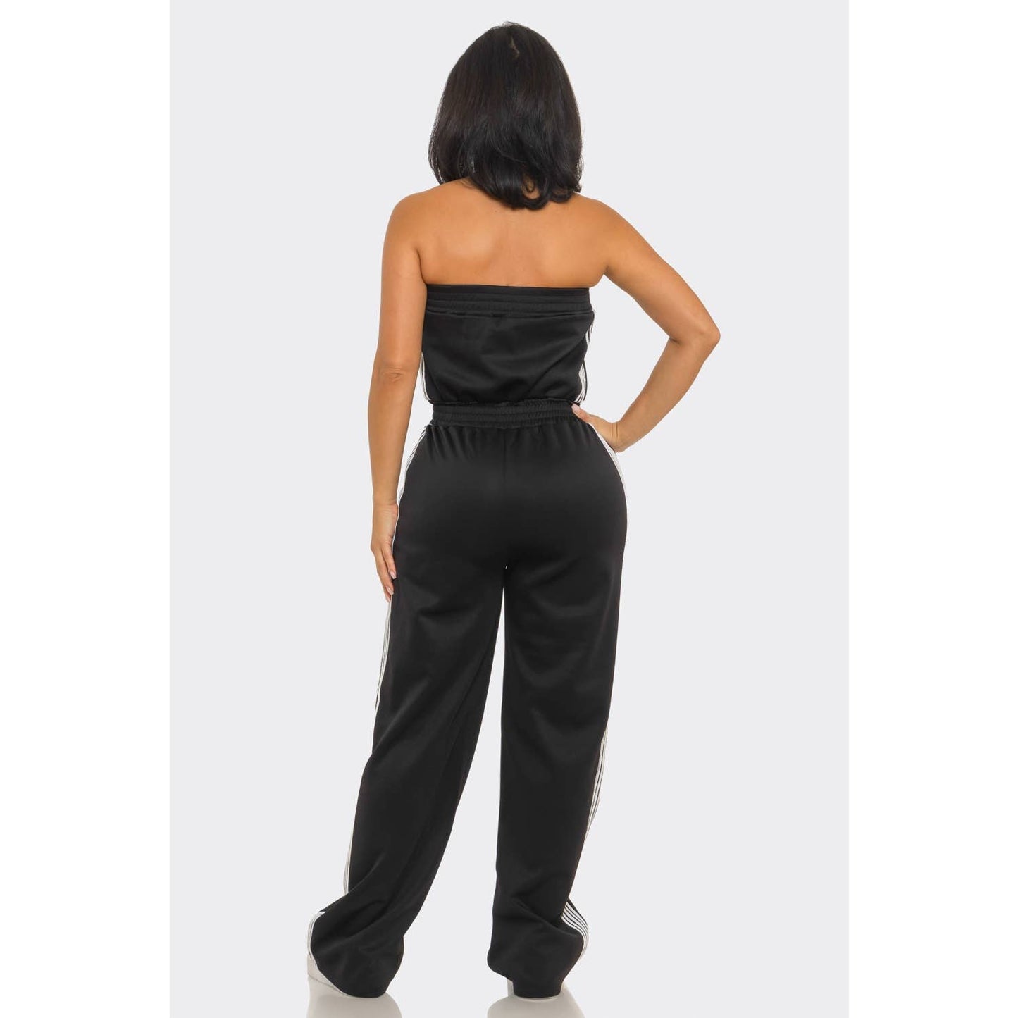 Side Stripe Jumpsuit: GREEN / S-M-L(2-2-2)
