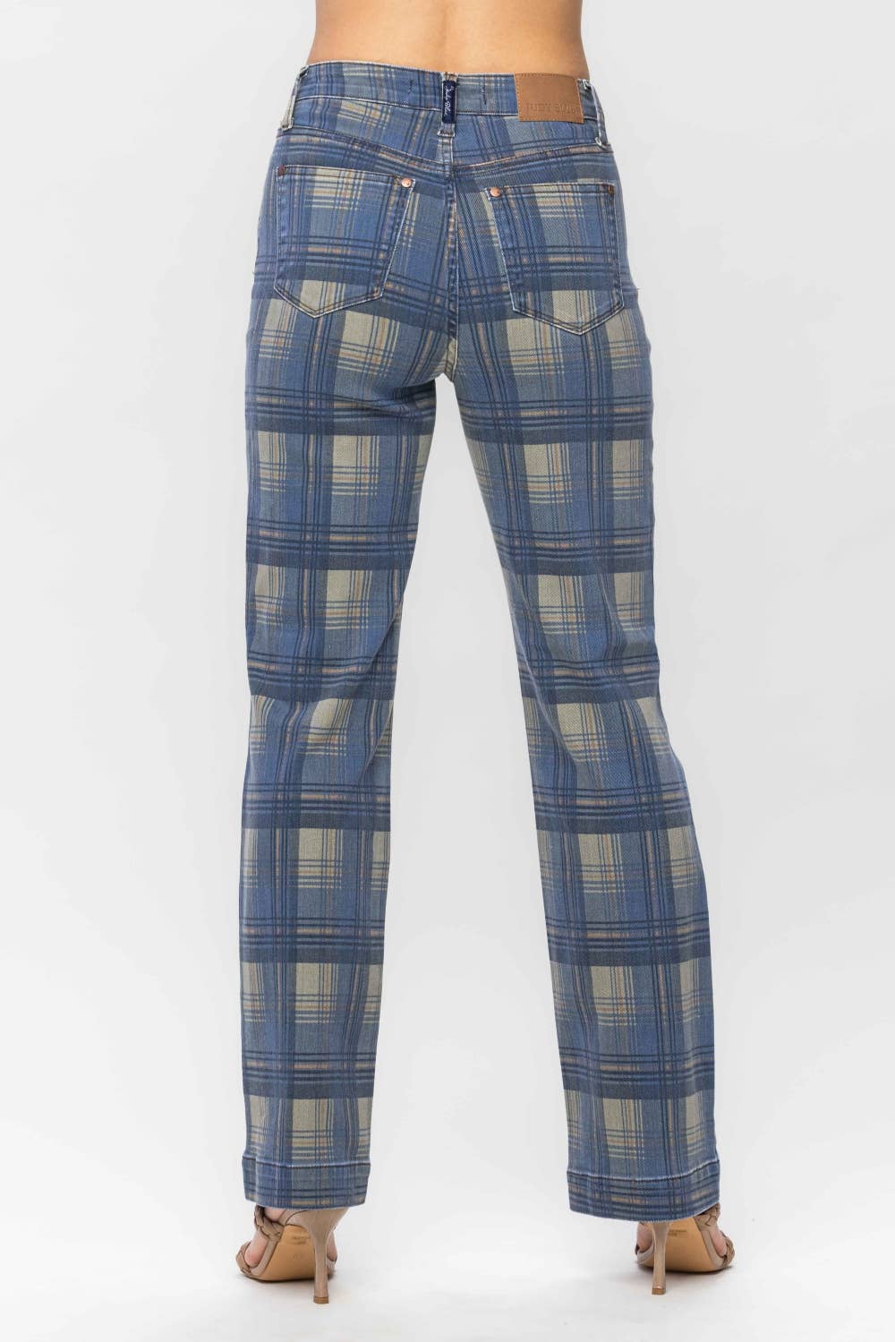 HW Vintage Look Plaid Straight: BL/PLAID / 13(31)