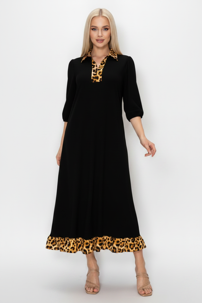 PLUS SIZE RUFFLED HEM AND ASYMMETRICAL DETAIL MIDI DRESS: Plus Size / Pink / 2XL