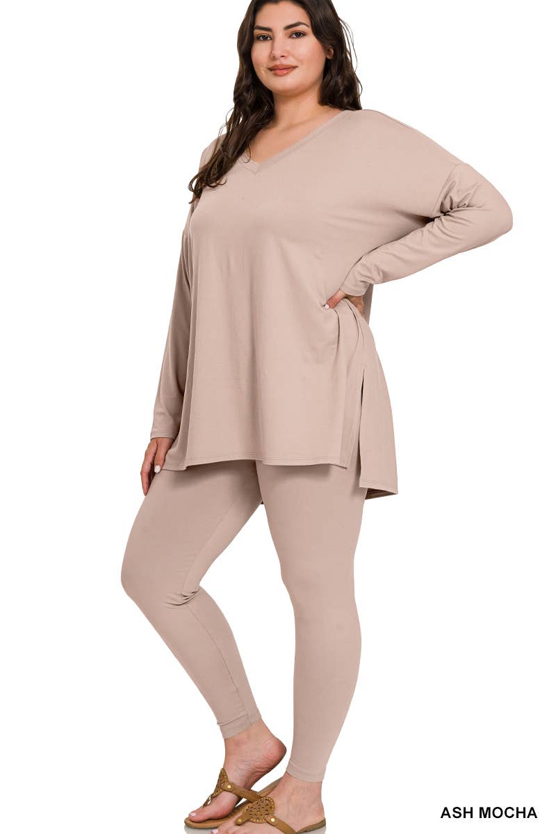 Plus Microfiber Loungewear Set - Zenana: +BRIGHT BLUE-148057 / 2X