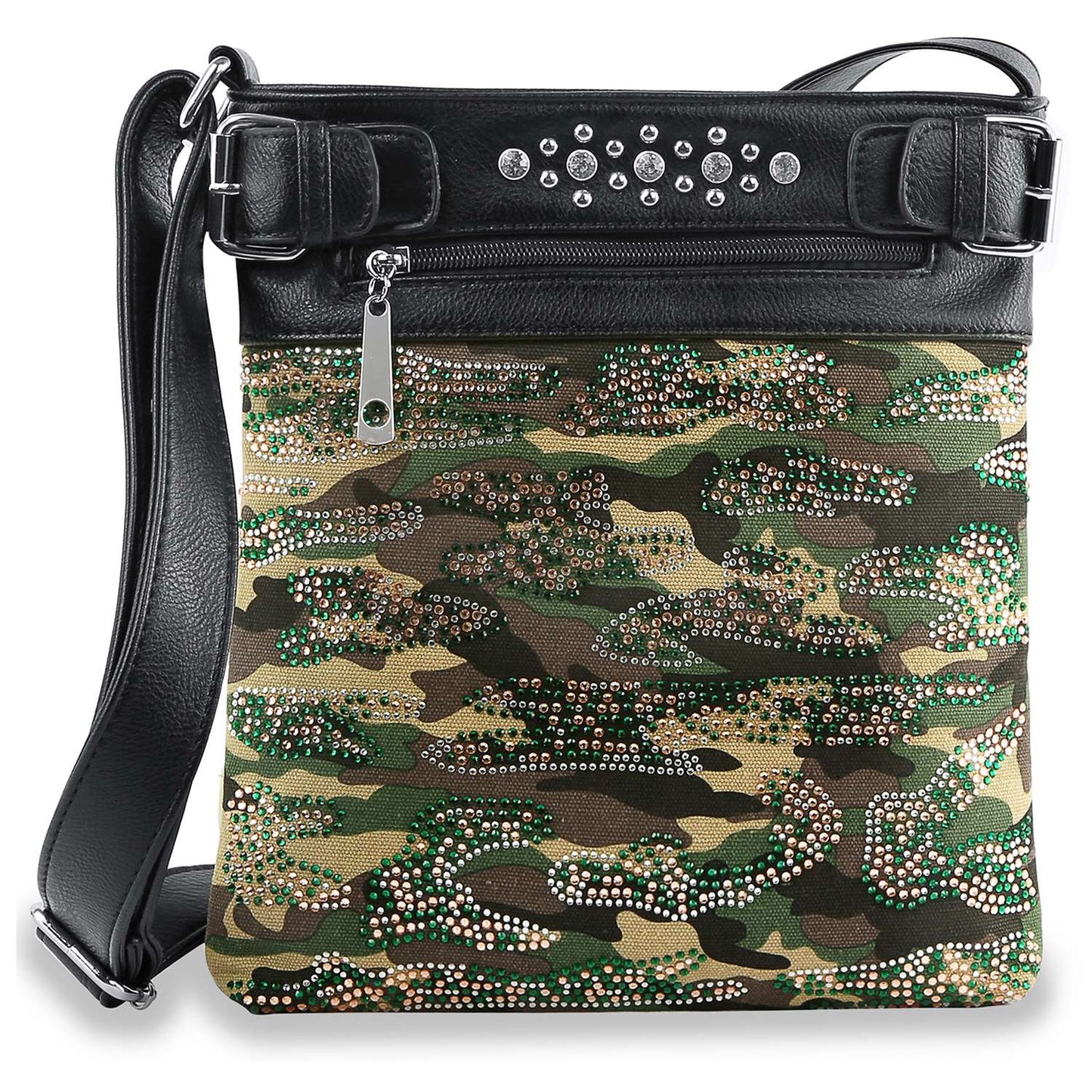 Camo Design Rhinestone Crossbody Sling - Camo: Camo