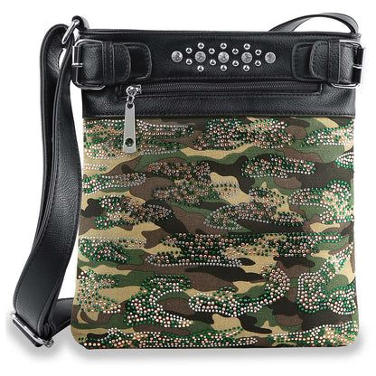 Camo Design Rhinestone Crossbody Sling - Camo: Camo