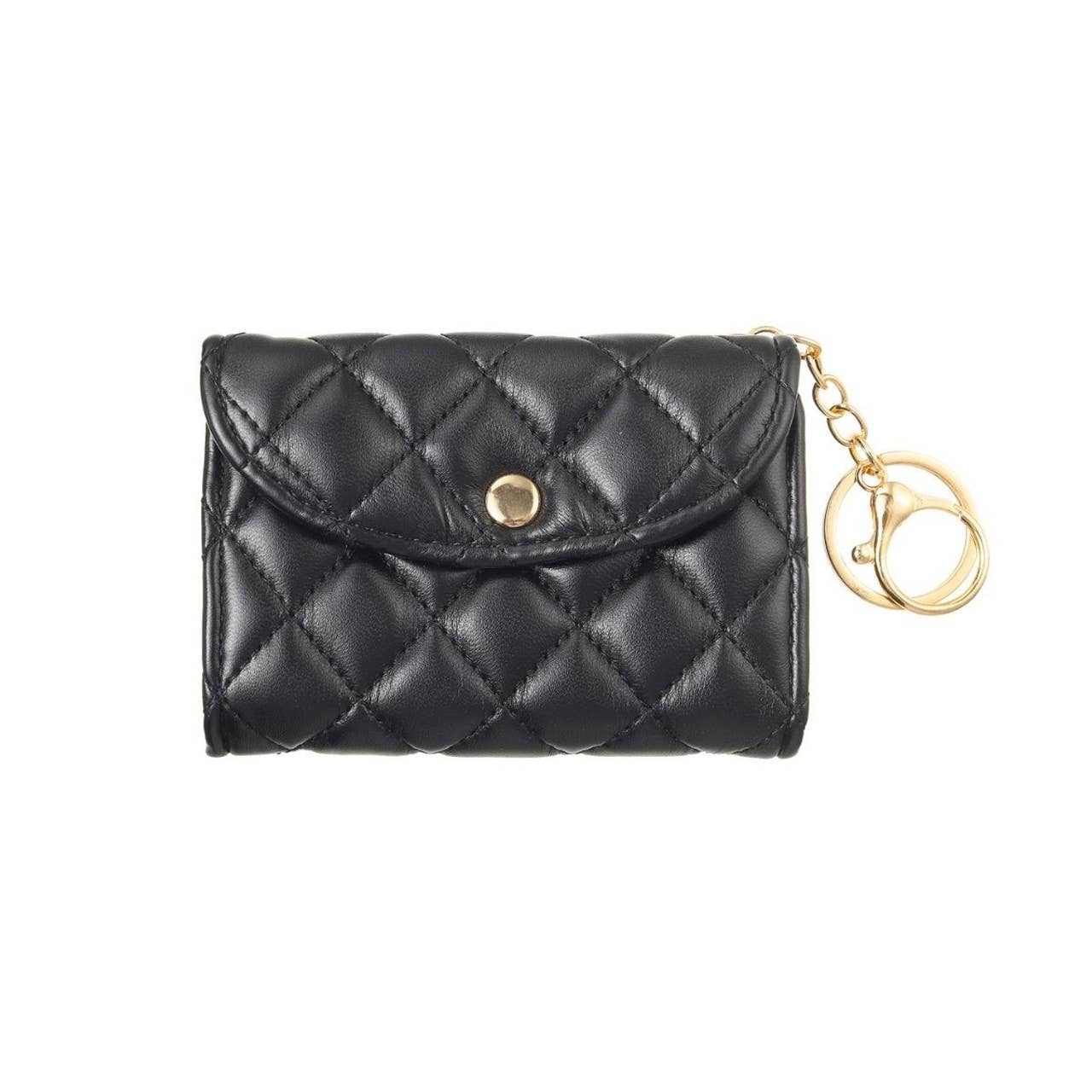 Quilted Mini Wallet Bag Charm - BGC1315: Black