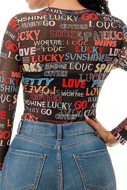 (ST4437) Love Letters Bodysuit (2 colors): White / L