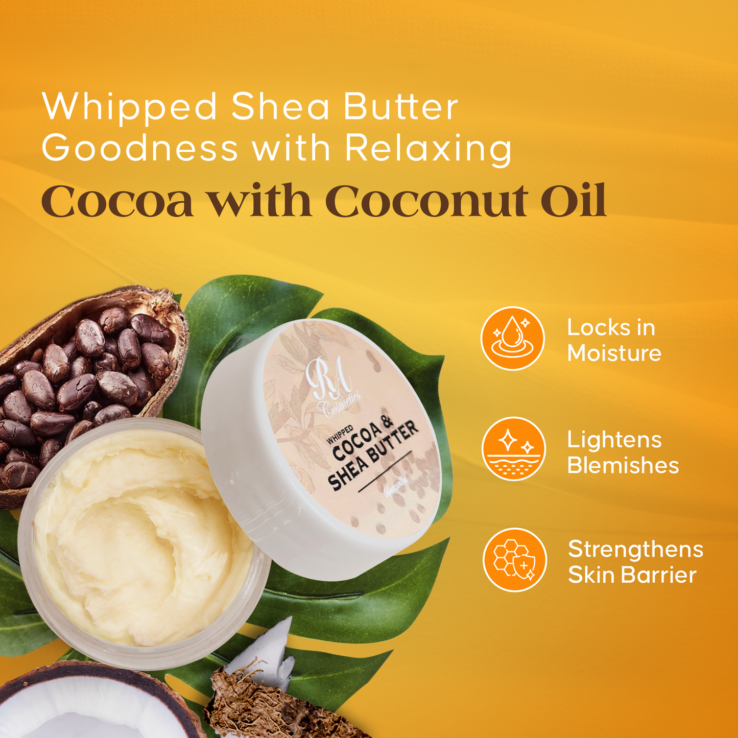 Whipped Cocoa & Shea Butter - Unscented, 12oz