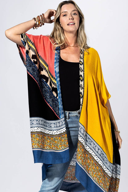 Sienna Patchwork Kimono: YELLOW MULTI / 2 / One Size