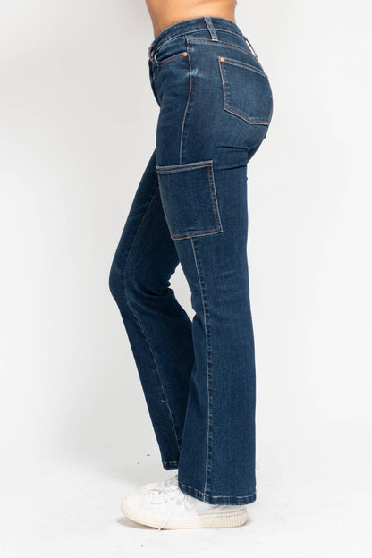 High Waisted Cargo Bootcut: DK / 13(31)