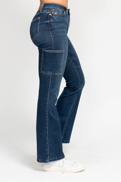 High Waisted Cargo Bootcut: DK / 13(31)