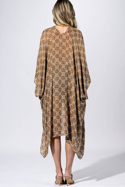 Walnut Medallion Kimono: WALNUT
