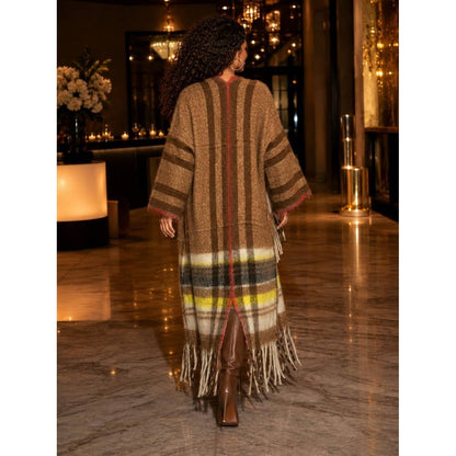 KAISA PRINTED MAXI CARDIGAN TASSEL: MULTI / ONE SIZE(6)