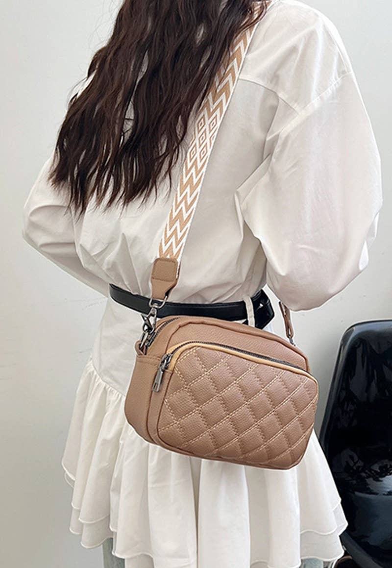 ,...SI-26767 Quilted Vegan Leather Crossbody Camera Bag: IVORY-172038 / OS