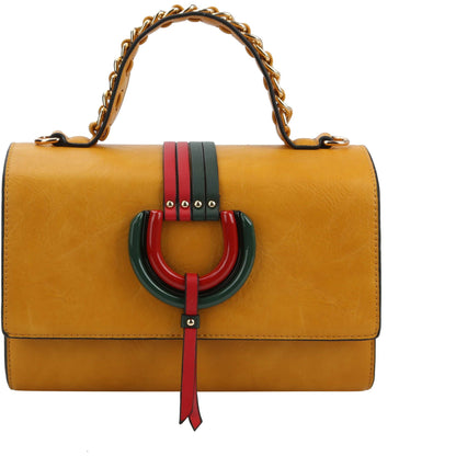 Top Handle handBag 2pcs set wallet: BROWN