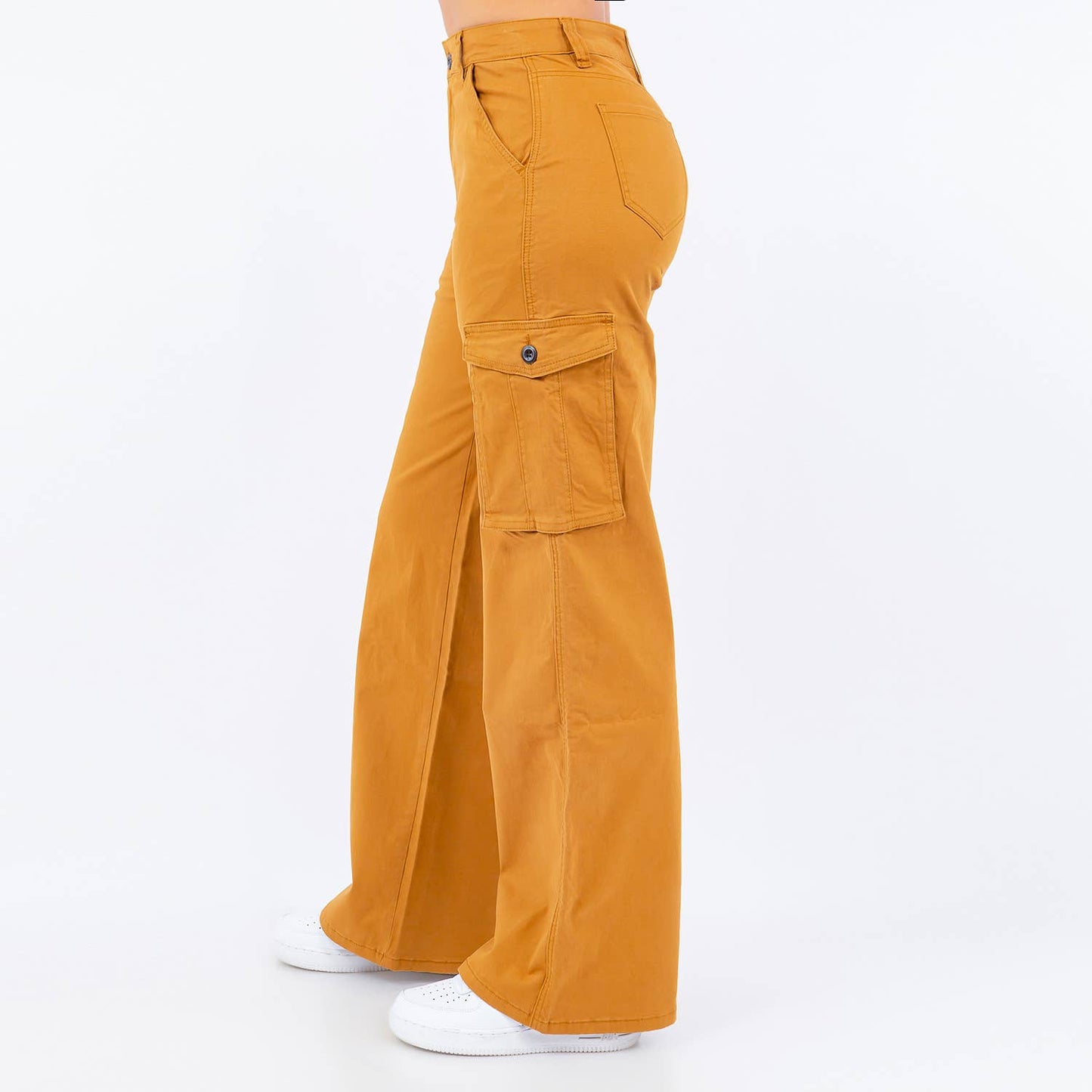 PLUS SIZE HIGH WAIST WIDE STRAIGHT PANTS-RJH5669P: IVORY / 3X