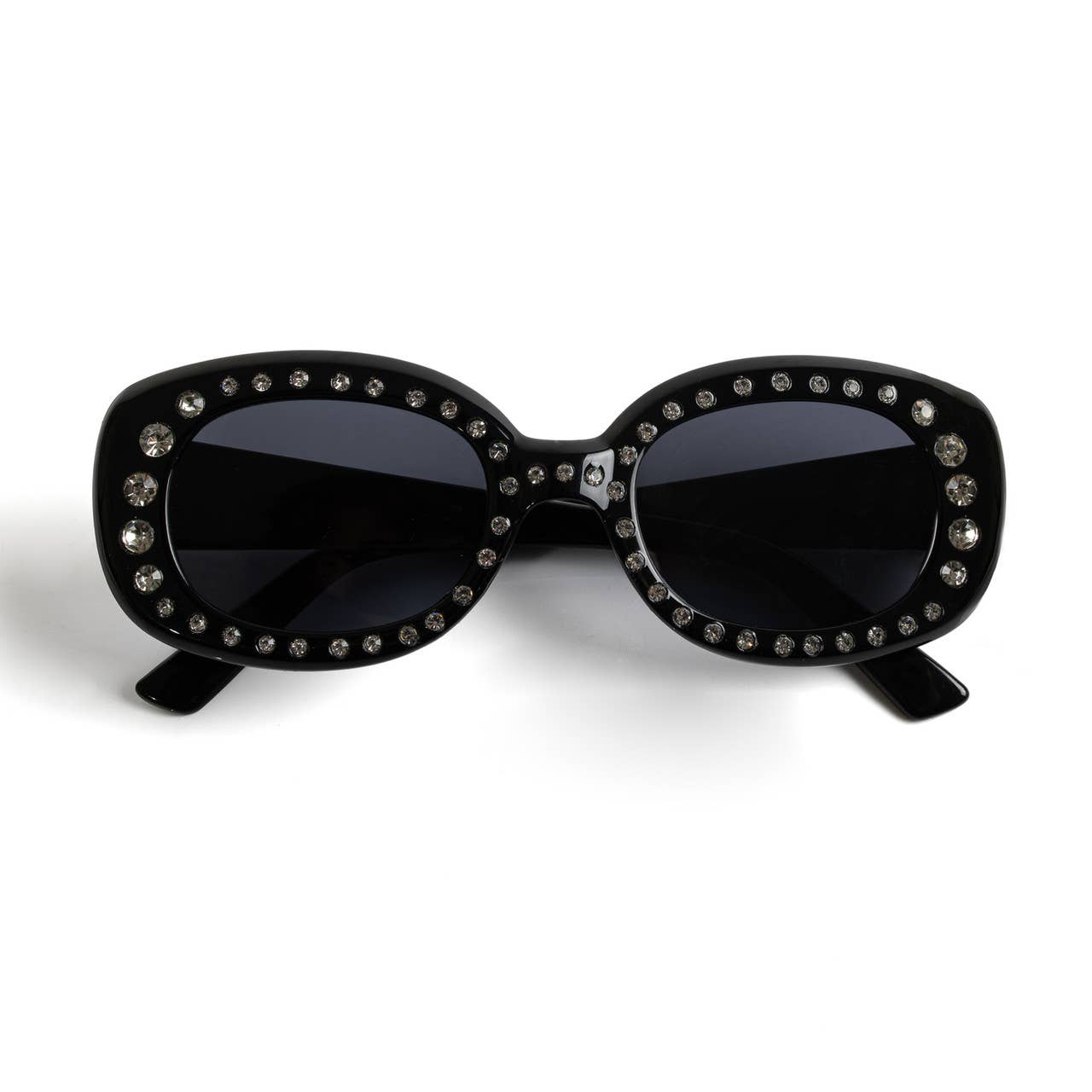 Black Oval Bling Sunglasses