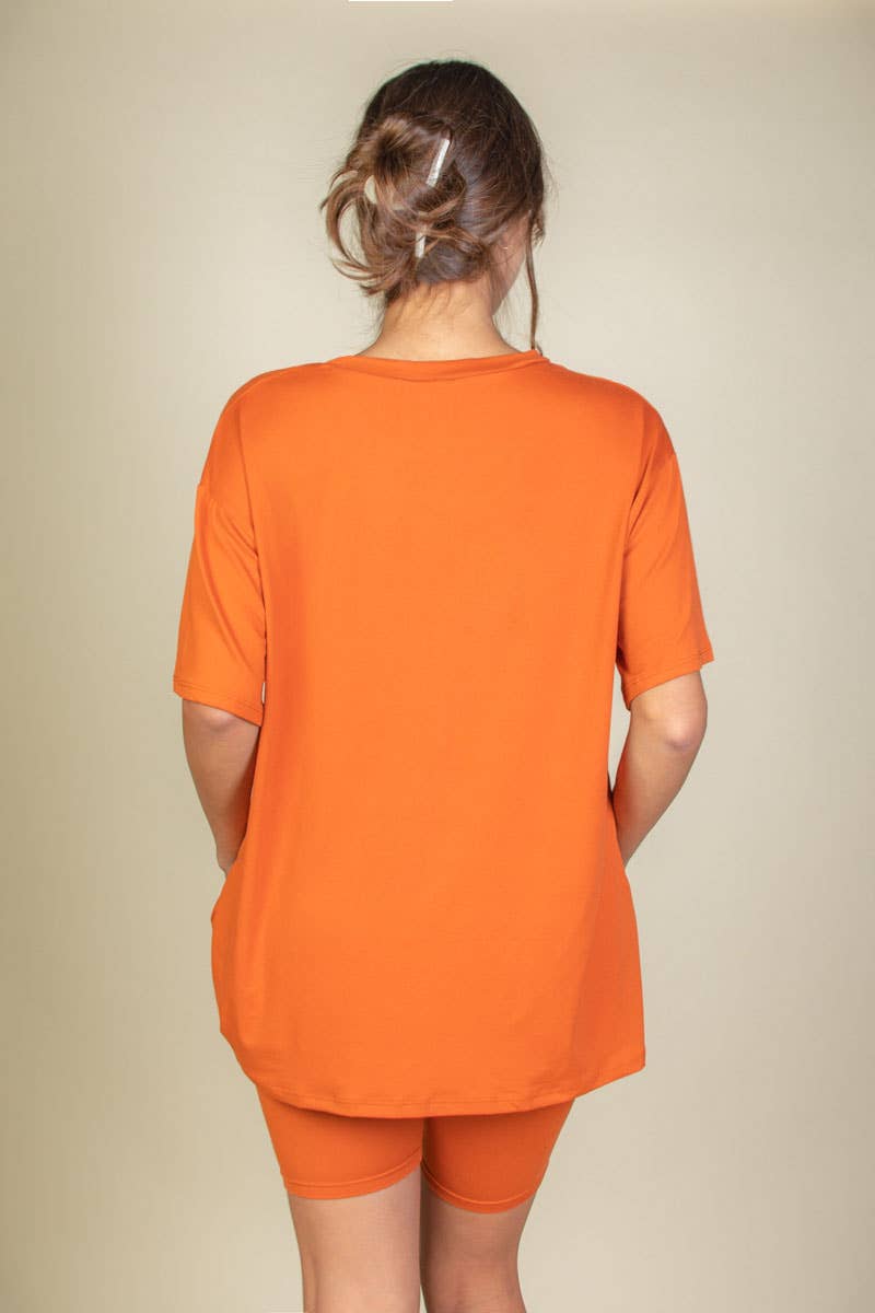 Loose Fit Top & Bike Shorts Set: Daylily Yellow / L