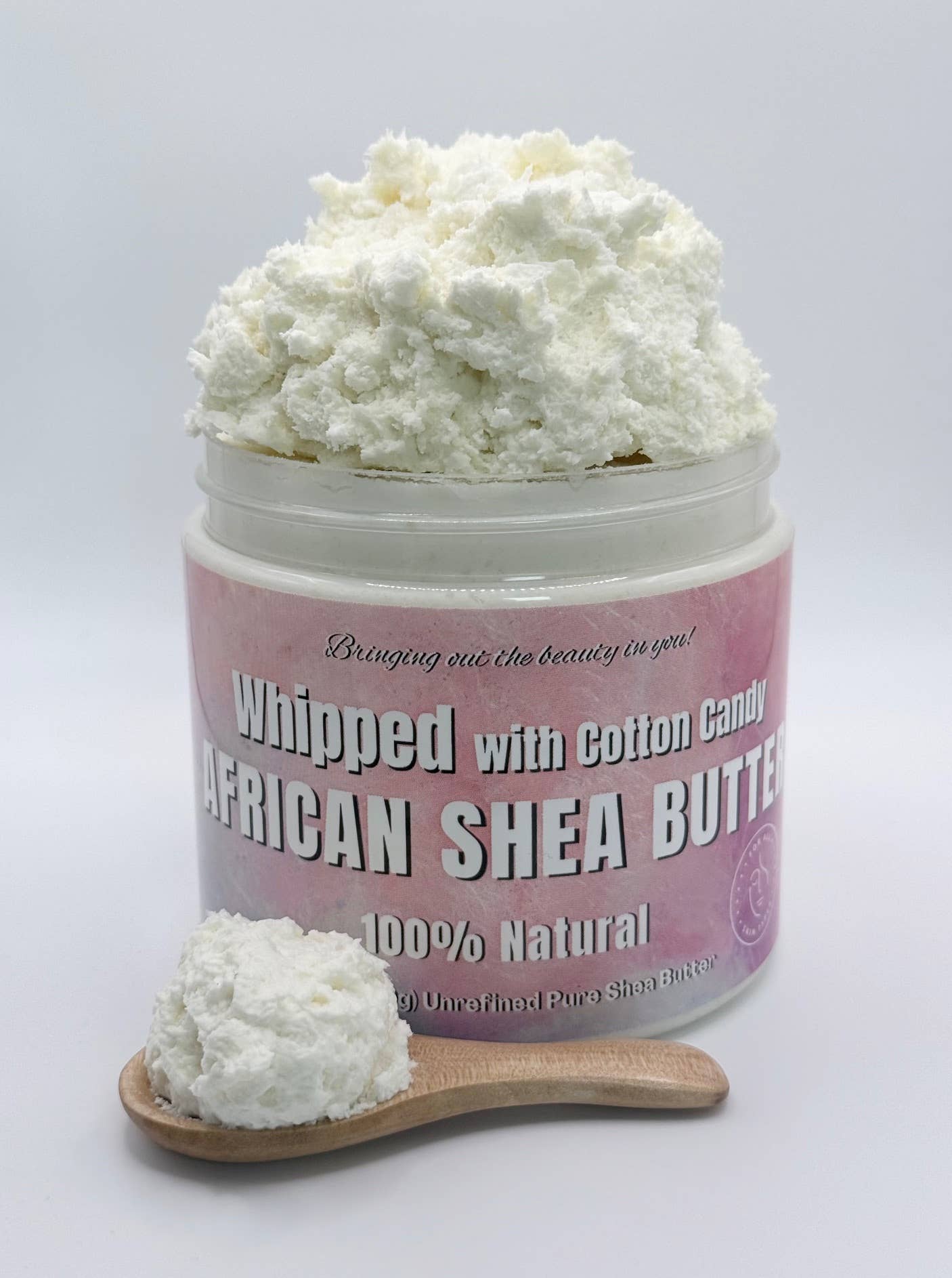 Whipped African Ivory Shea Butter, Cotton Candy - 12oz