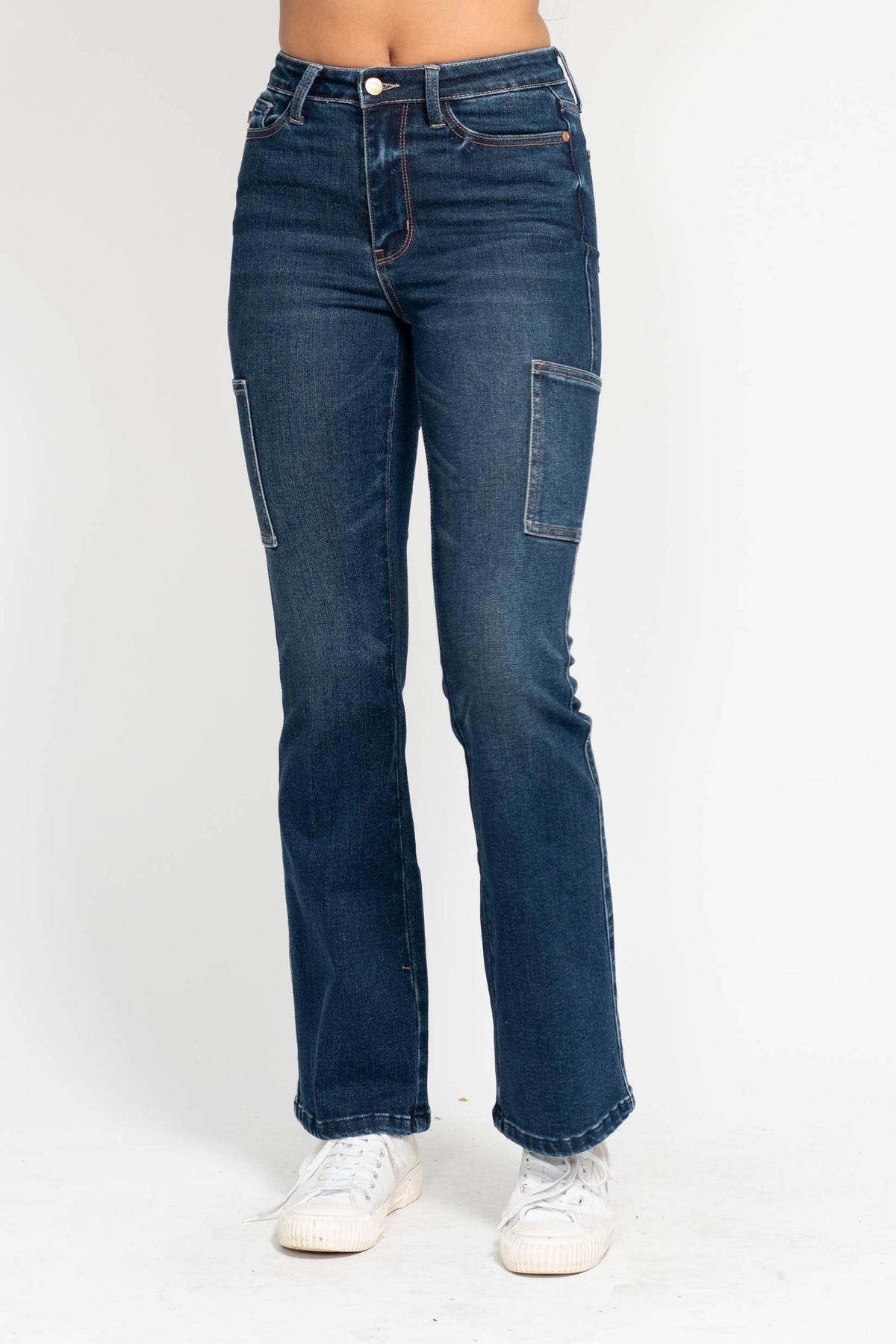 High Waisted Cargo Bootcut: DK / 13(31)